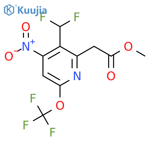Methyl 3-(difluoromethyl)-4-nitro-6-(trifluoromethoxy)pyridine-2-acetate structure