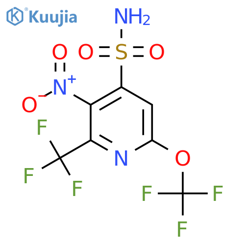 3-Nitro-6-(trifluoromethoxy)-2-(trifluoromethyl)pyridine-4-sulfonamide structure