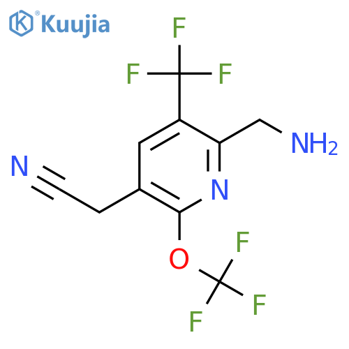 2-(Aminomethyl)-6-(trifluoromethoxy)-3-(trifluoromethyl)pyridine-5-acetonitrile structure