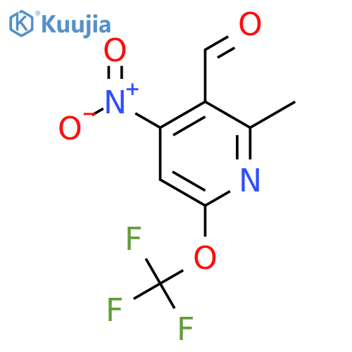 2-Methyl-4-nitro-6-(trifluoromethoxy)pyridine-3-carboxaldehyde structure
