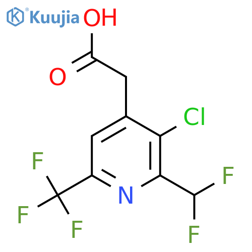 3-Chloro-2-(difluoromethyl)-6-(trifluoromethyl)pyridine-4-acetic acid structure