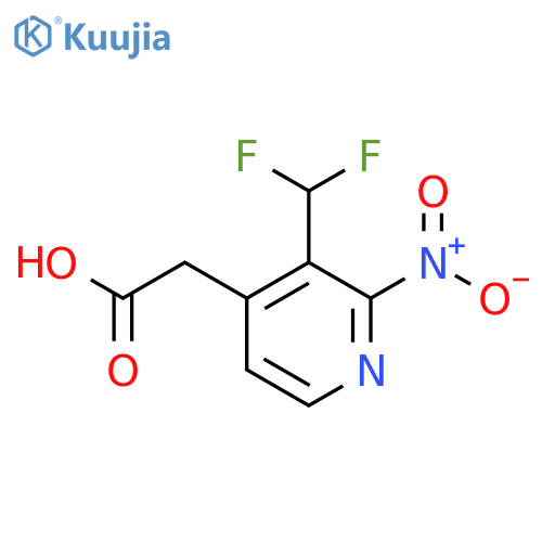 3-(Difluoromethyl)-2-nitropyridine-4-acetic acid structure
