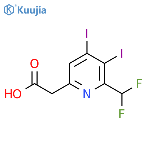 2-(Difluoromethyl)-3,4-diiodopyridine-6-acetic acid structure