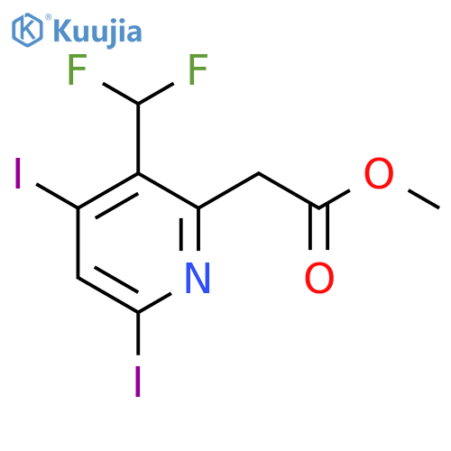 Methyl 3-(difluoromethyl)-4,6-diiodopyridine-2-acetate structure
