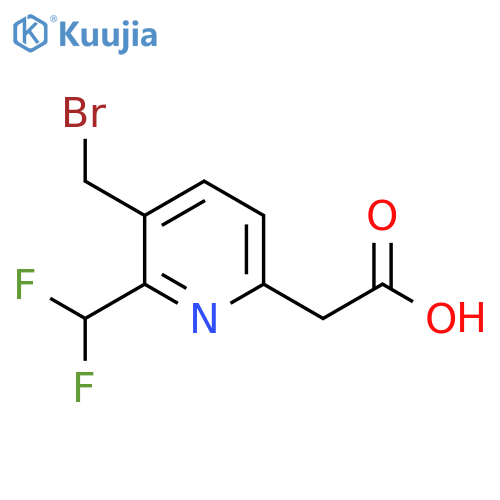 3-(Bromomethyl)-2-(difluoromethyl)pyridine-6-acetic acid structure