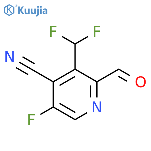 4-Cyano-3-(difluoromethyl)-5-fluoropyridine-2-carboxaldehyde structure