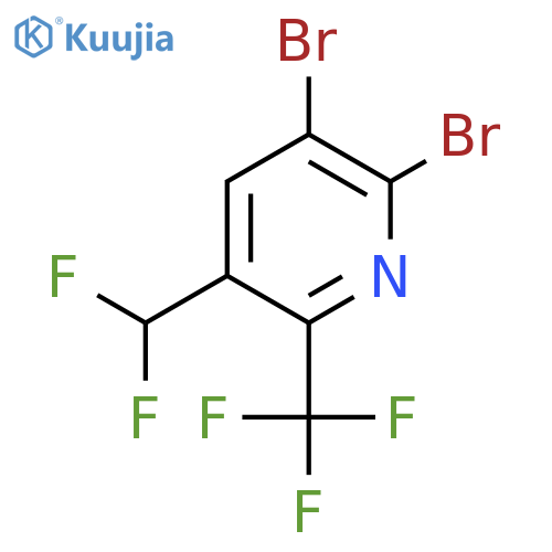 2,3-Dibromo-5-(difluoromethyl)-6-(trifluoromethyl)pyridine structure