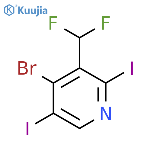 4-Bromo-3-(difluoromethyl)-2,5-diiodopyridine structure