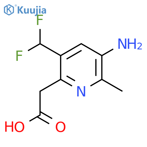 3-Amino-5-(difluoromethyl)-2-methylpyridine-6-acetic acid structure