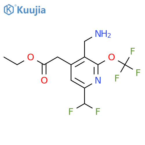 Ethyl 3-(aminomethyl)-6-(difluoromethyl)-2-(trifluoromethoxy)pyridine-4-acetate structure