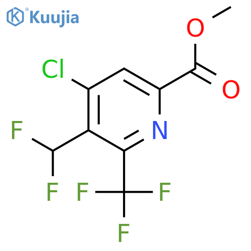 Methyl 4-chloro-3-(difluoromethyl)-2-(trifluoromethyl)pyridine-6-carboxylate structure