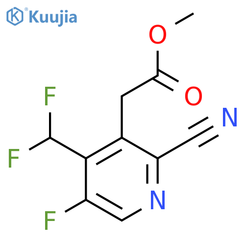 Methyl 2-cyano-4-(difluoromethyl)-5-fluoropyridine-3-acetate structure