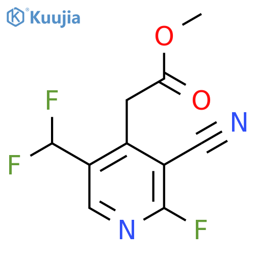 Methyl 3-cyano-5-(difluoromethyl)-2-fluoropyridine-4-acetate structure