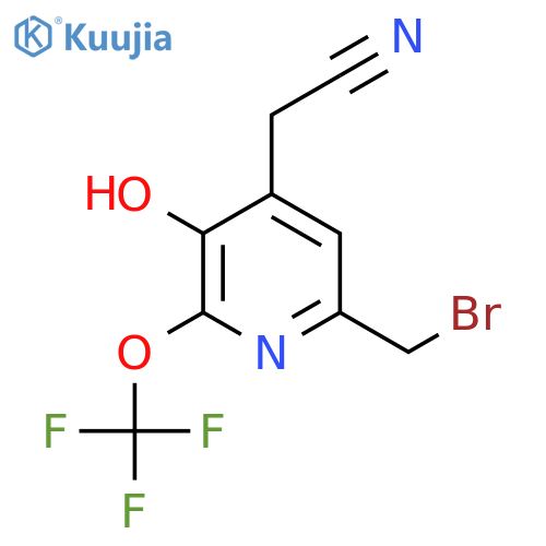 6-(Bromomethyl)-3-hydroxy-2-(trifluoromethoxy)pyridine-4-acetonitrile structure
