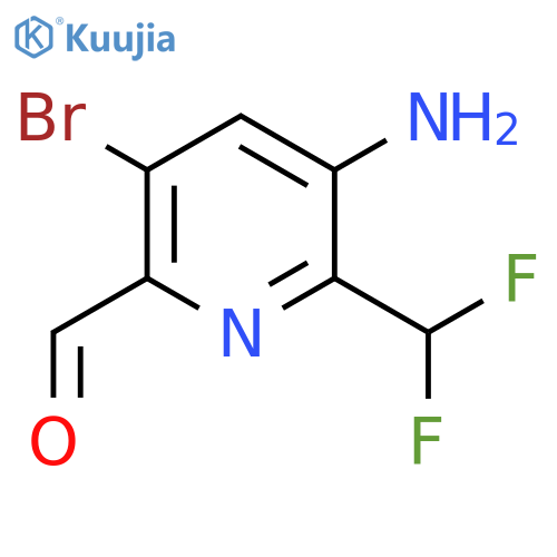 3-Amino-5-bromo-2-(difluoromethyl)pyridine-6-carboxaldehyde structure