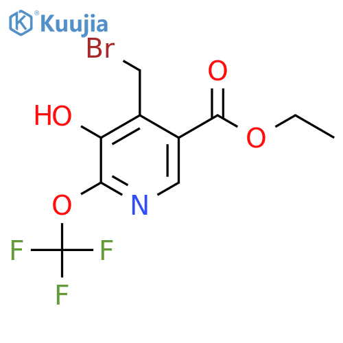 Ethyl 4-(bromomethyl)-3-hydroxy-2-(trifluoromethoxy)pyridine-5-carboxylate structure