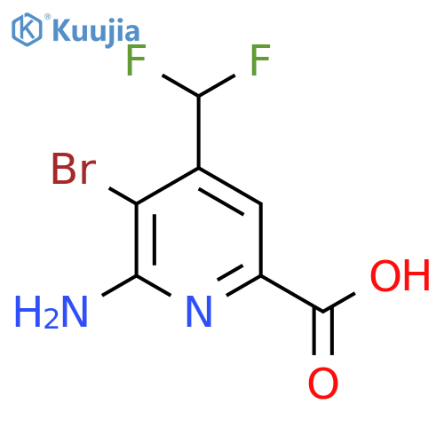 2-Amino-3-bromo-4-(difluoromethyl)pyridine-6-carboxylic acid structure