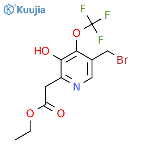 Ethyl 5-(bromomethyl)-3-hydroxy-4-(trifluoromethoxy)pyridine-2-acetate structure