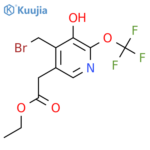 Ethyl 4-(bromomethyl)-3-hydroxy-2-(trifluoromethoxy)pyridine-5-acetate structure