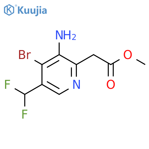 Methyl 3-amino-4-bromo-5-(difluoromethyl)pyridine-2-acetate structure