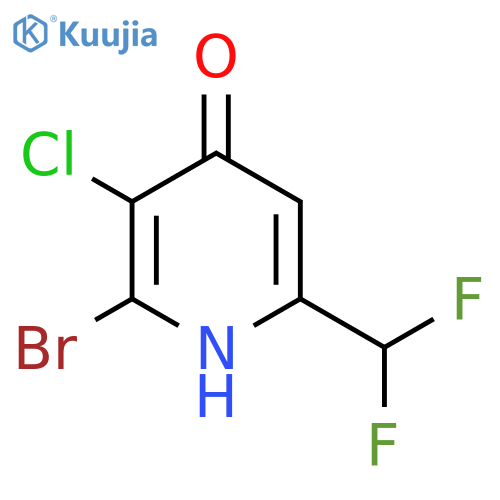 2-Bromo-3-chloro-6-(difluoromethyl)-4-hydroxypyridine structure