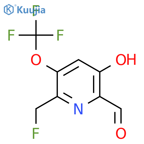 2-(Fluoromethyl)-5-hydroxy-3-(trifluoromethoxy)pyridine-6-carboxaldehyde structure