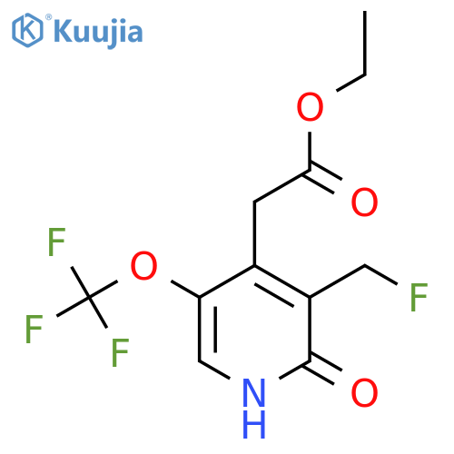 Ethyl 3-(fluoromethyl)-2-hydroxy-5-(trifluoromethoxy)pyridine-4-acetate structure