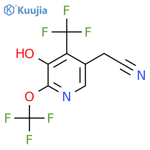 3-Hydroxy-2-(trifluoromethoxy)-4-(trifluoromethyl)pyridine-5-acetonitrile structure