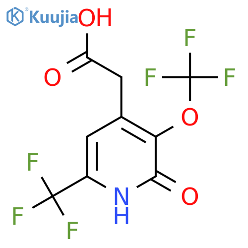 2-Hydroxy-3-(trifluoromethoxy)-6-(trifluoromethyl)pyridine-4-acetic acid structure