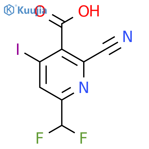 2-Cyano-6-(difluoromethyl)-4-iodopyridine-3-carboxylic acid structure