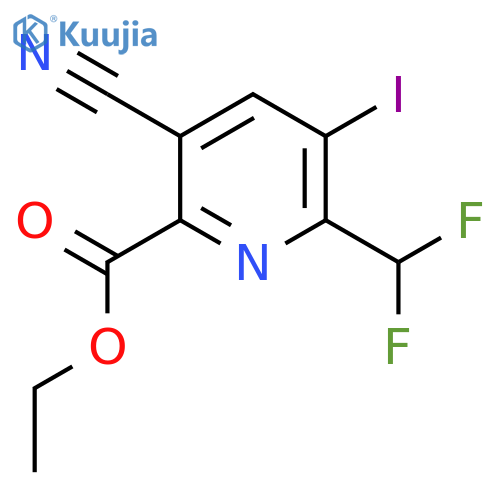 Ethyl 5-cyano-2-(difluoromethyl)-3-iodopyridine-6-carboxylate structure