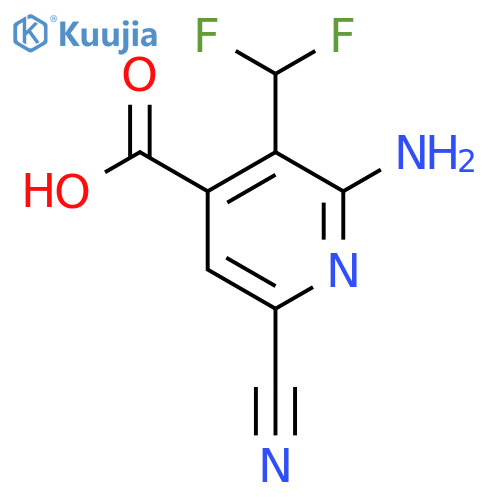 2-Amino-6-cyano-3-(difluoromethyl)pyridine-4-carboxylic acid structure
