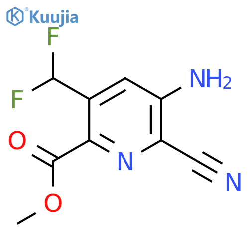 Methyl 3-amino-2-cyano-5-(difluoromethyl)pyridine-6-carboxylate structure