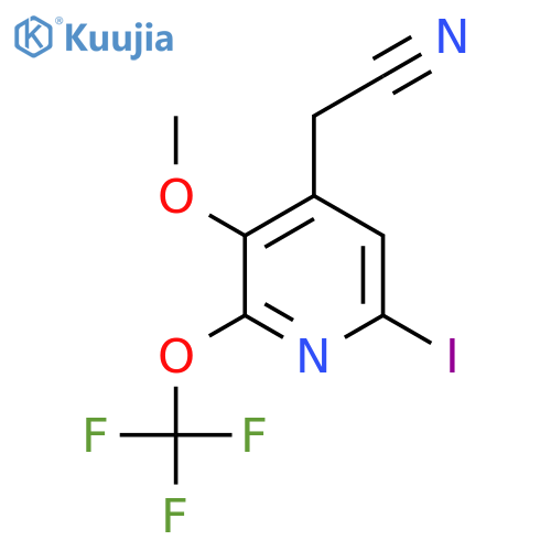 6-Iodo-3-methoxy-2-(trifluoromethoxy)pyridine-4-acetonitrile structure