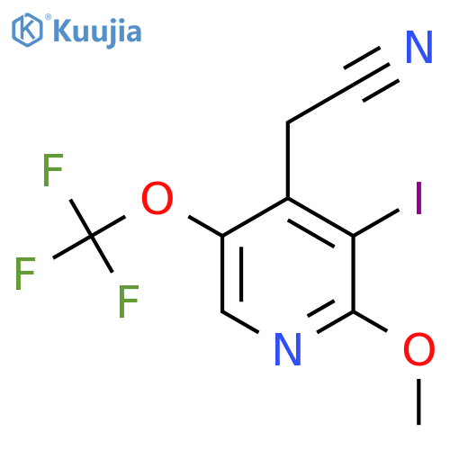 3-Iodo-2-methoxy-5-(trifluoromethoxy)pyridine-4-acetonitrile structure