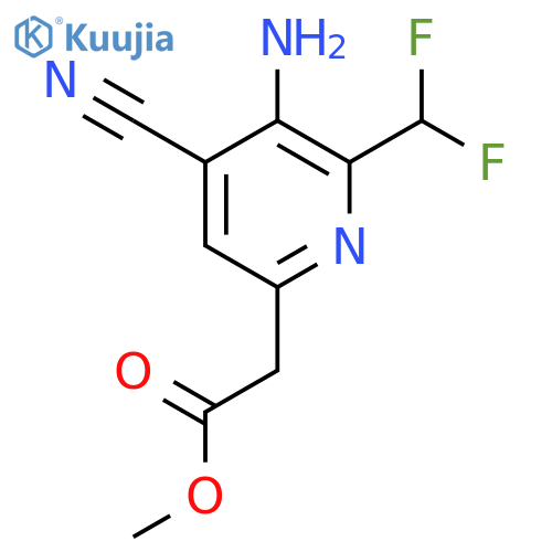 Methyl 3-amino-4-cyano-2-(difluoromethyl)pyridine-6-acetate structure