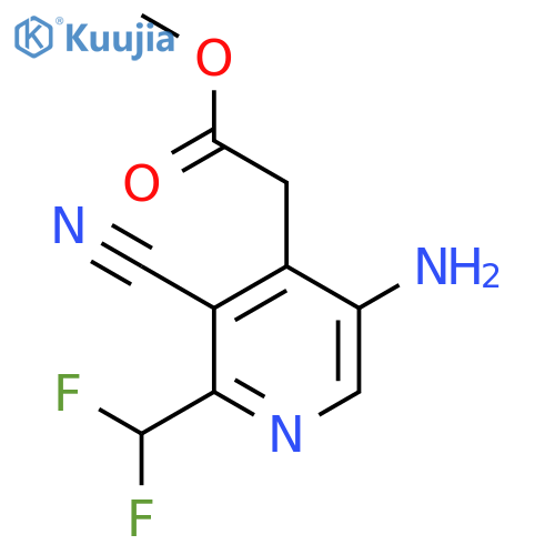 Methyl 5-amino-3-cyano-2-(difluoromethyl)pyridine-4-acetate structure