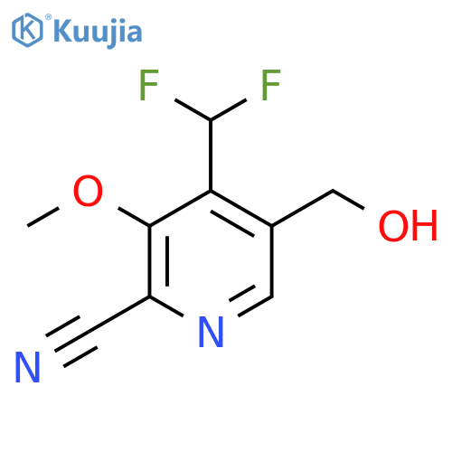 2-Cyano-4-(difluoromethyl)-3-methoxypyridine-5-methanol structure