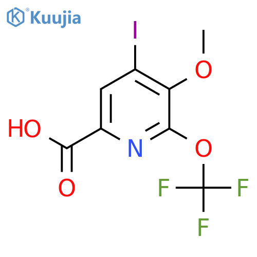4-Iodo-3-methoxy-2-(trifluoromethoxy)pyridine-6-carboxylic acid structure