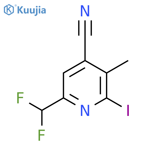 4-Cyano-6-(difluoromethyl)-2-iodo-3-methylpyridine structure
