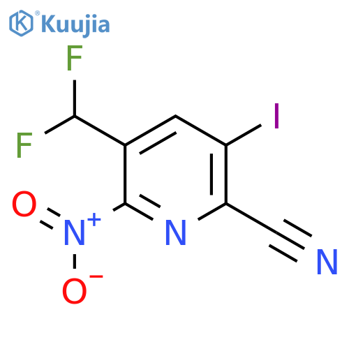 2-Cyano-5-(difluoromethyl)-3-iodo-6-nitropyridine structure