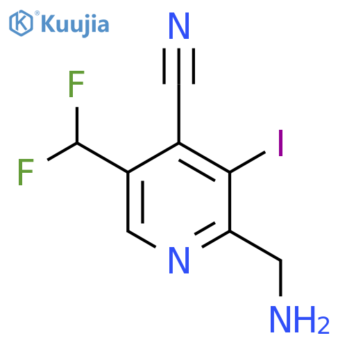 2-(Aminomethyl)-4-cyano-5-(difluoromethyl)-3-iodopyridine structure