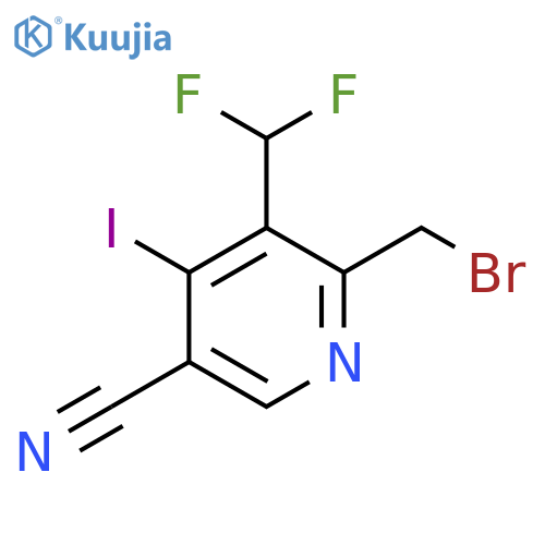 2-(Bromomethyl)-5-cyano-3-(difluoromethyl)-4-iodopyridine structure