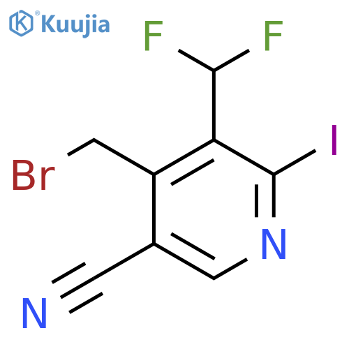 4-(Bromomethyl)-5-cyano-3-(difluoromethyl)-2-iodopyridine structure