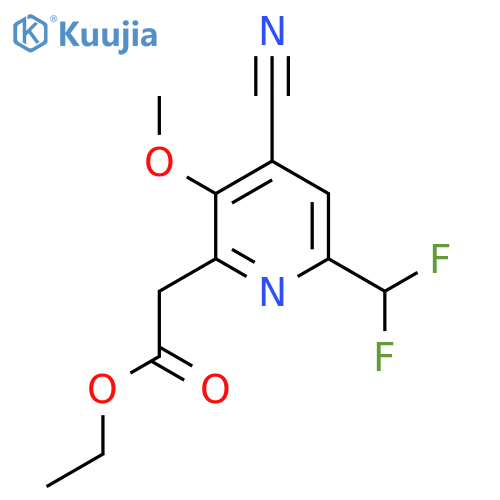 Ethyl 4-cyano-6-(difluoromethyl)-3-methoxypyridine-2-acetate structure