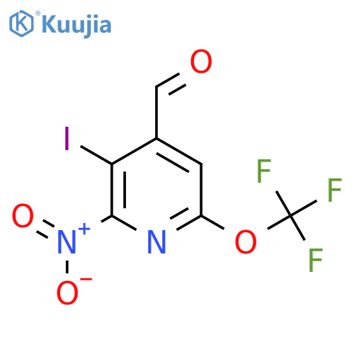 3-Iodo-2-nitro-6-(trifluoromethoxy)pyridine-4-carboxaldehyde structure