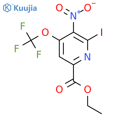 Ethyl 2-iodo-3-nitro-4-(trifluoromethoxy)pyridine-6-carboxylate structure