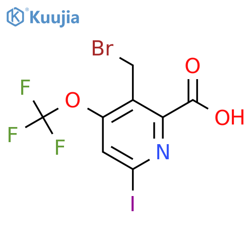 3-(Bromomethyl)-6-iodo-4-(trifluoromethoxy)pyridine-2-carboxylic acid structure