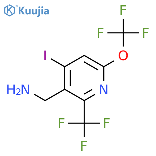 3-(Aminomethyl)-4-iodo-6-(trifluoromethoxy)-2-(trifluoromethyl)pyridine structure