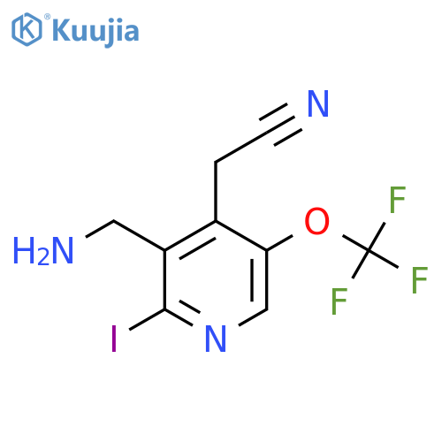 3-(Aminomethyl)-2-iodo-5-(trifluoromethoxy)pyridine-4-acetonitrile structure